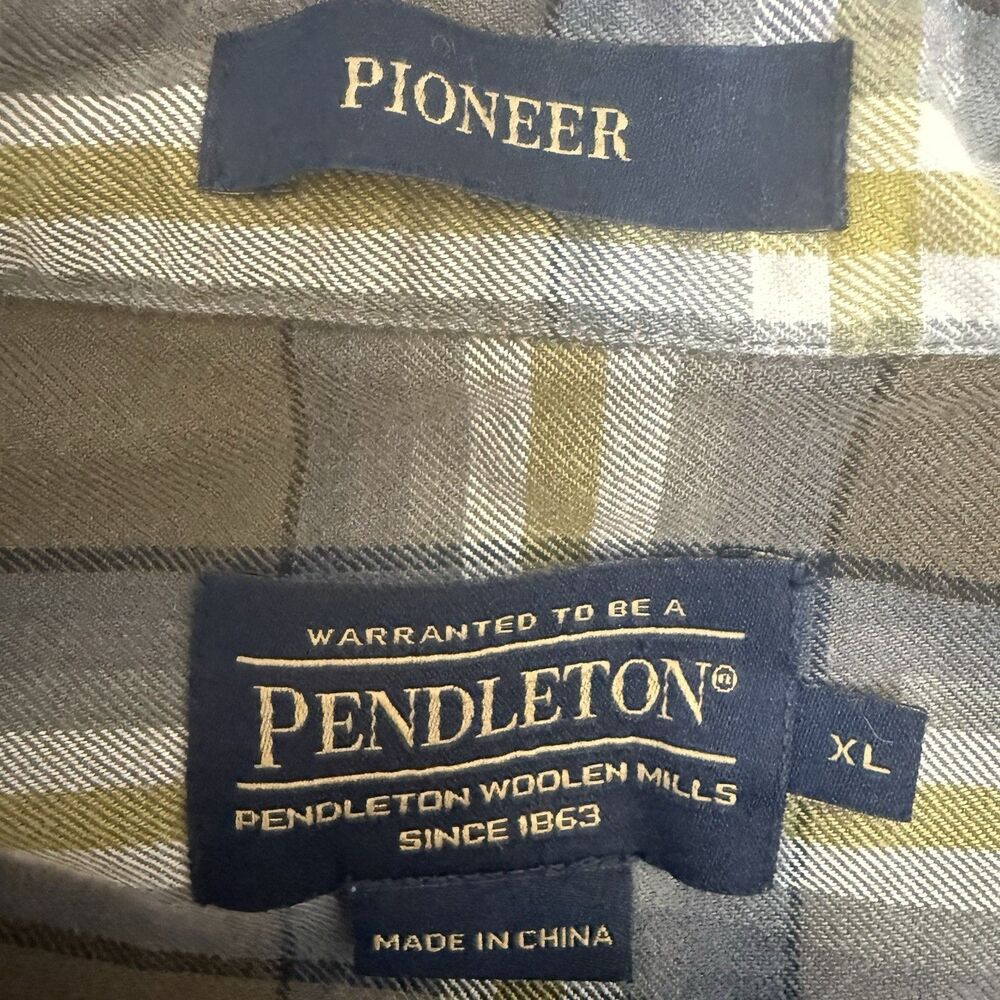 Pendleton Pioneer Shirt Mens XL Plaid Western Grunge Button Up Cowboy - Picture 8 of 8
